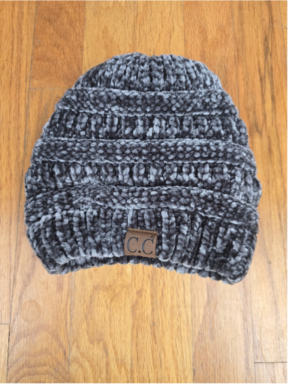 Women's C.C Grey Chenille Knit Beanie Hat One Size